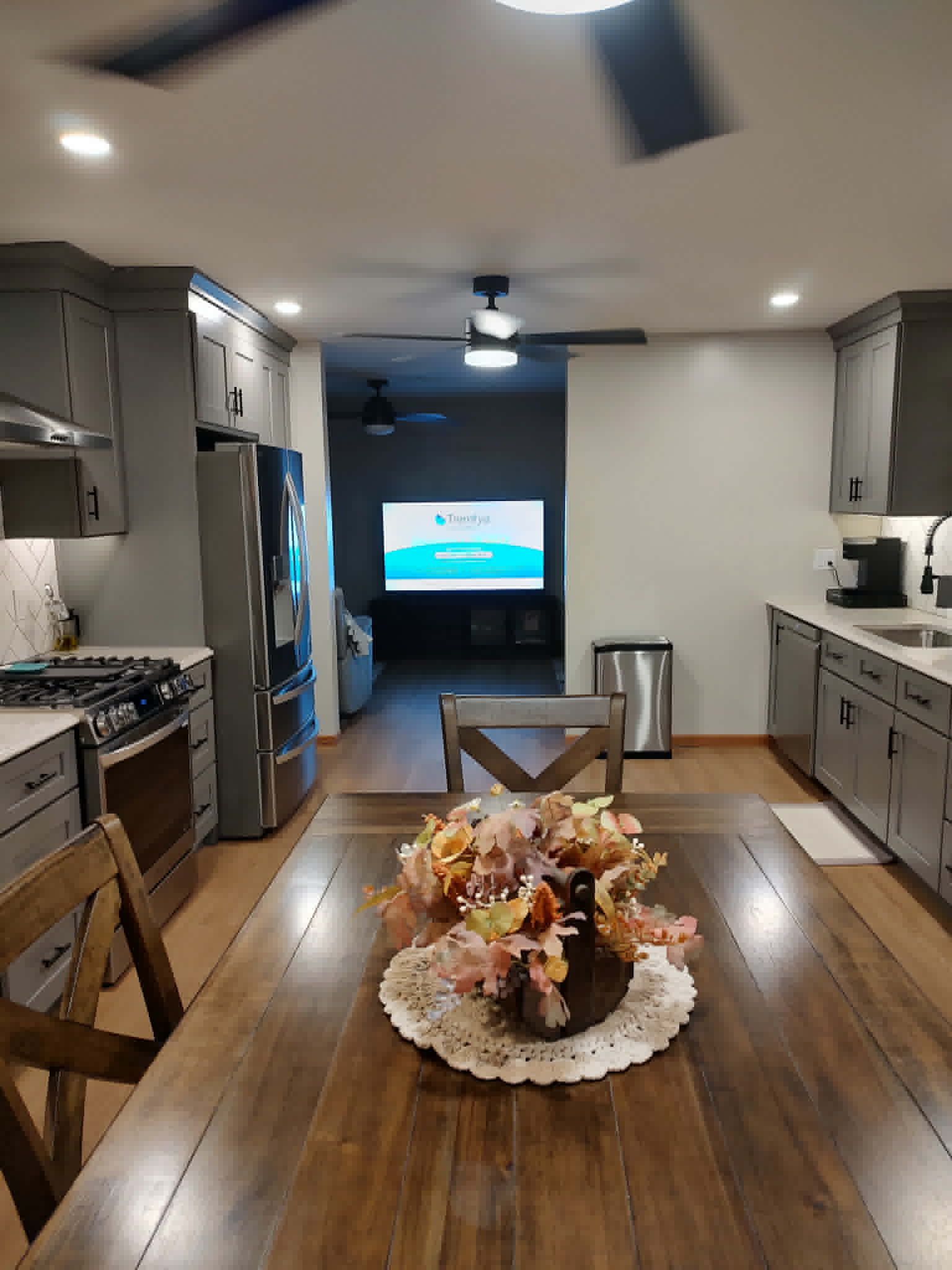 Kitchen open to the living room